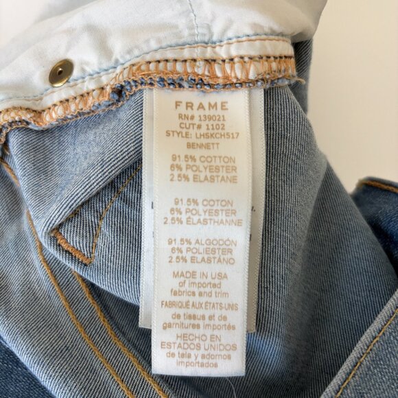 Frame Jeans Womens 27 Blue Le High Skinny Mid-Rise Fray Step Hem Stretch Denim - Picture 11 of 12